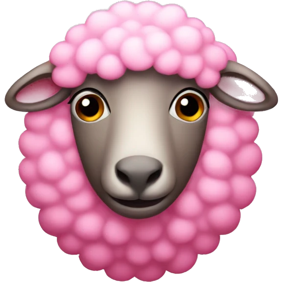 Pink sheep emoji