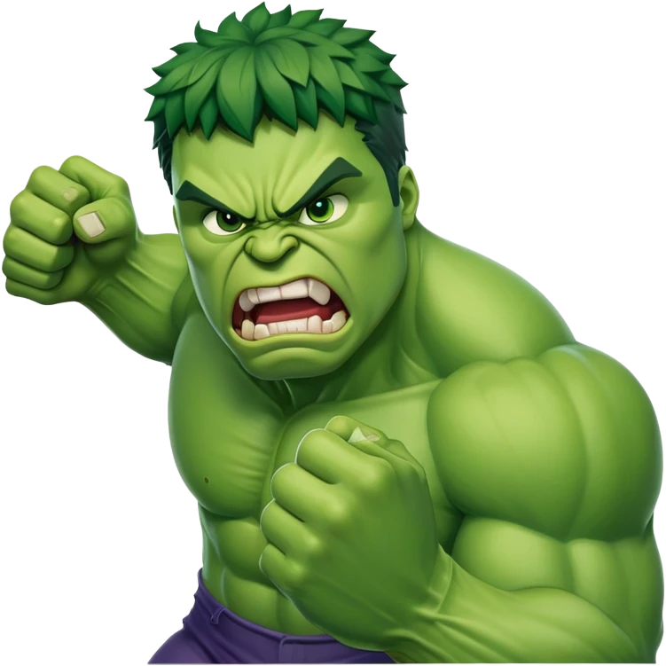 angry Hulk smashing with fists emoji