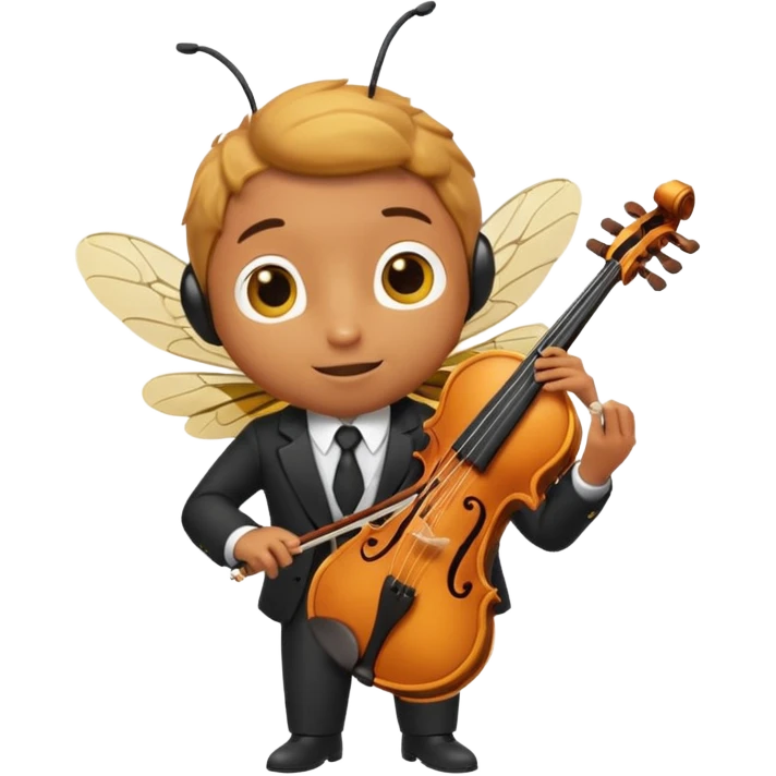 Bee playing violin on his shoulders emoji