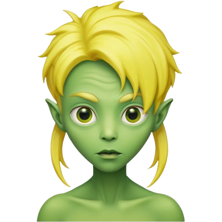 alien with yellow hair emoji