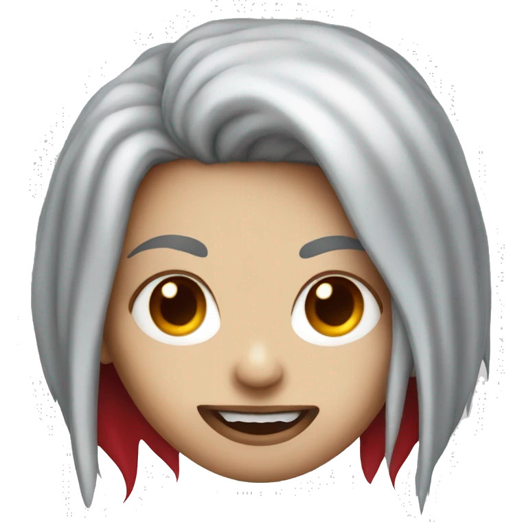 Female vampire with long bright red hair and fangs  emoji