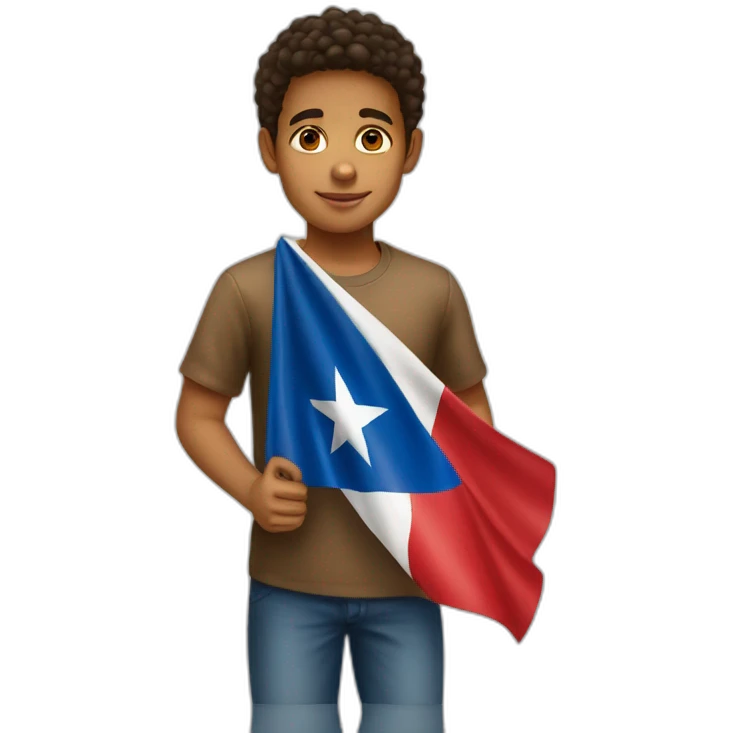 Young brown boy with Cuban flag  emoji