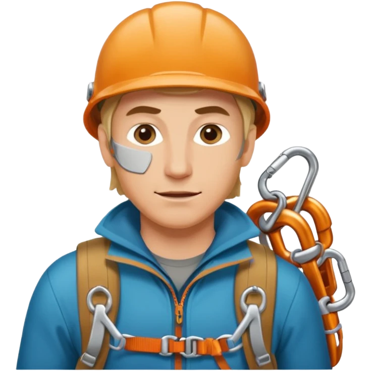 Climber with carabiners in Mountain Climbing Team emoji