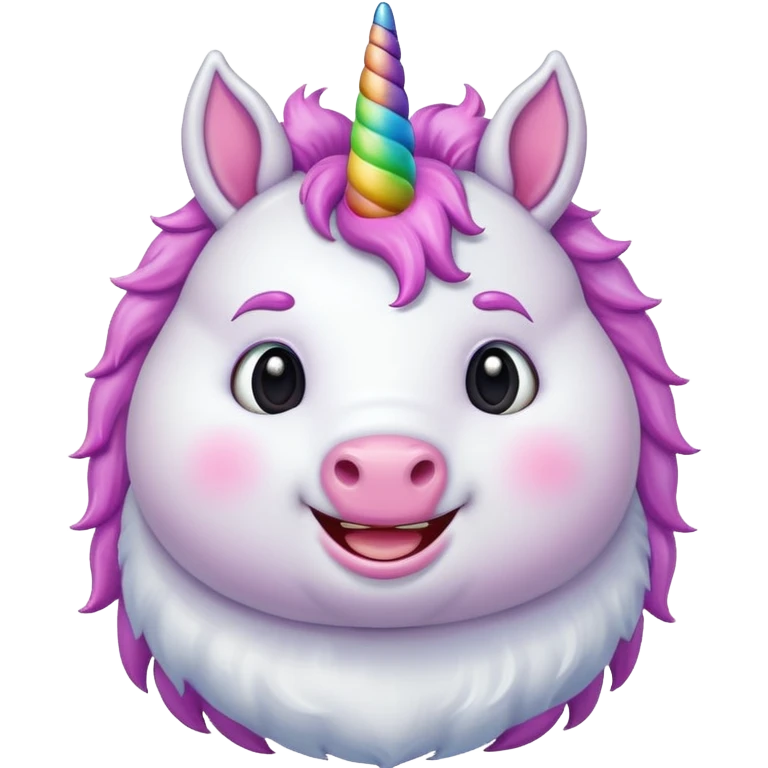 A fat unicorn ￼ emoji