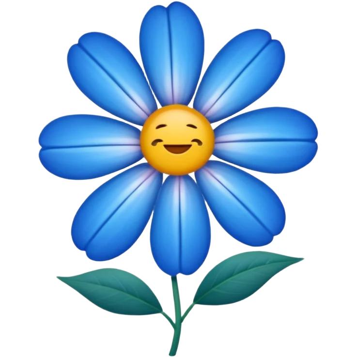 Una flor azul emoji