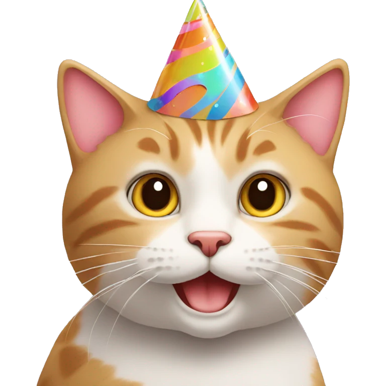 cat with birthday hat emoji