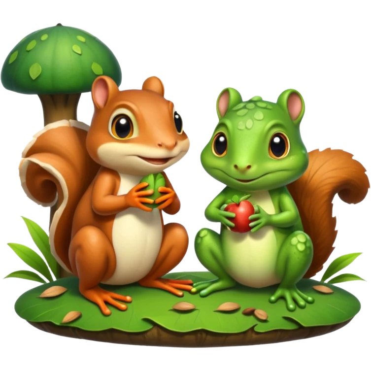 Frog and squirrel emoji