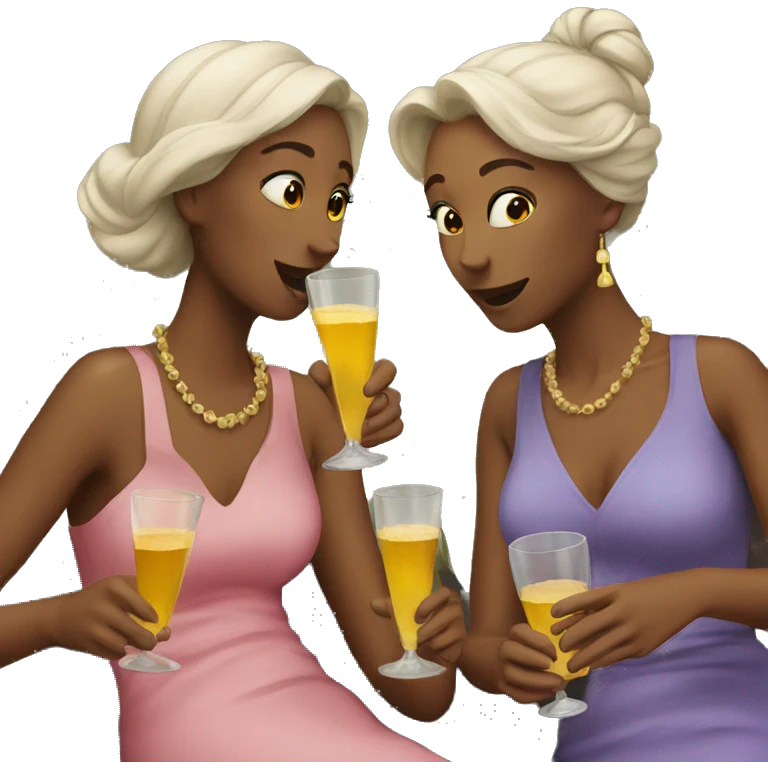 three ladies drinking emoji