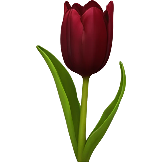 Dark red tulip emoji