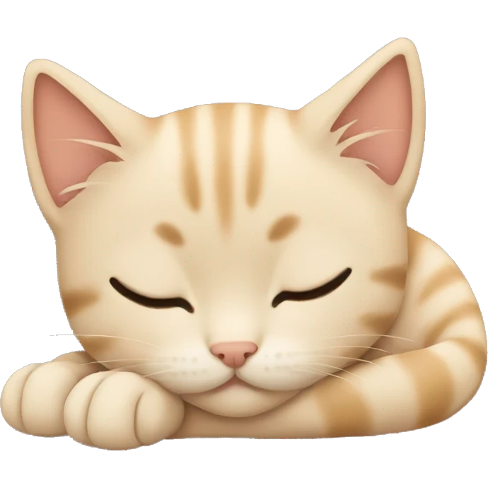 Sleeping beige kitten emoji