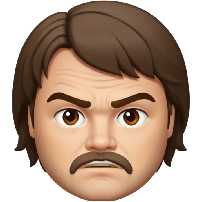 realistic emoji of Jack Black, close-up, realistic hair and eyes emoji