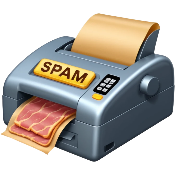 fax machine made of spam meat emoji