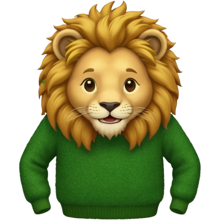 lion wearing green jumper emoji