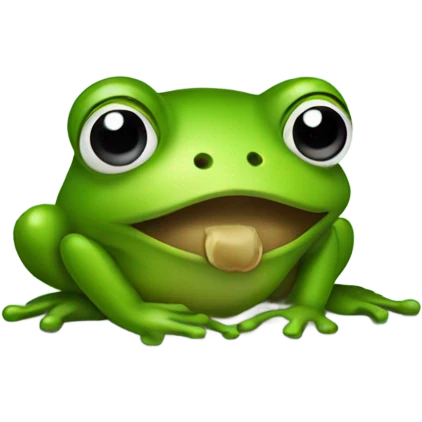 Frog doing a poo emoji