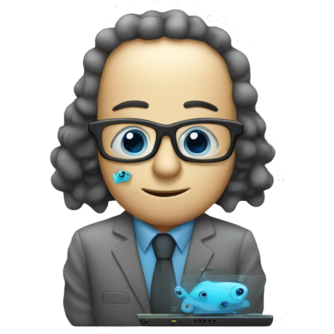 Computer nerd fish emoji