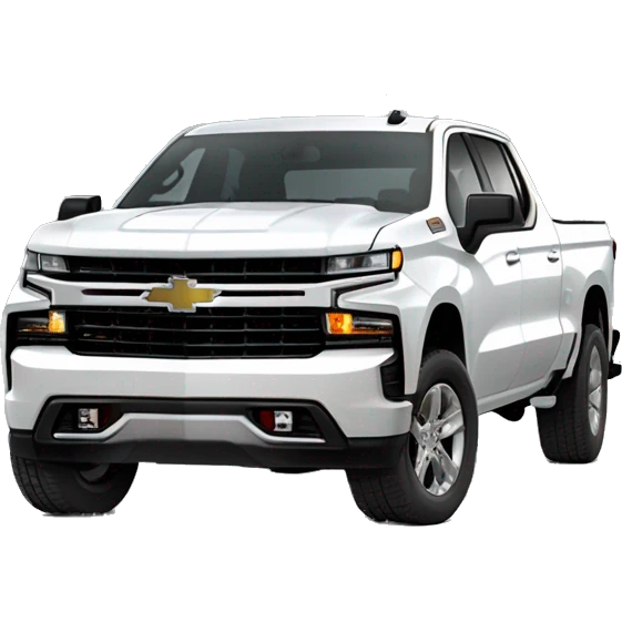 2019 White Chevrolet Silverado Z71 crew cab with tinted windows emoji