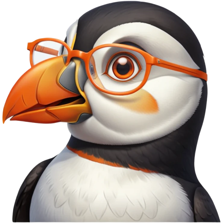 Puffin wearing glasses very angry  emoji