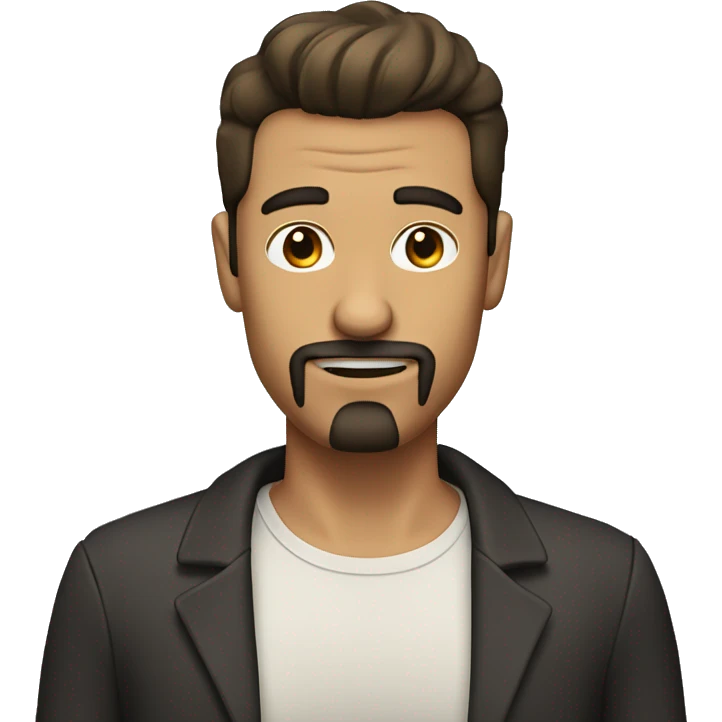 Tan man with goatee and dark hair with a comb over emoji