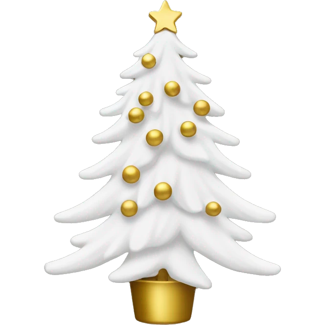  actual white fir christmas tree white and gold decorations.  emoji