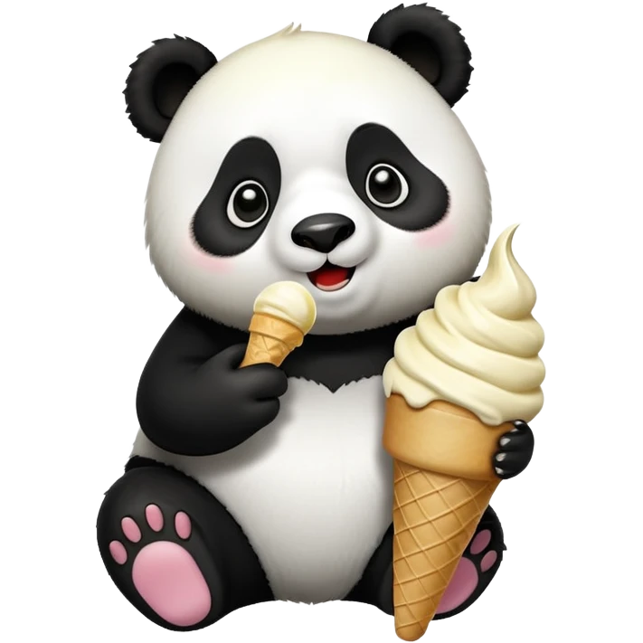 Panda eating ice cream emoji