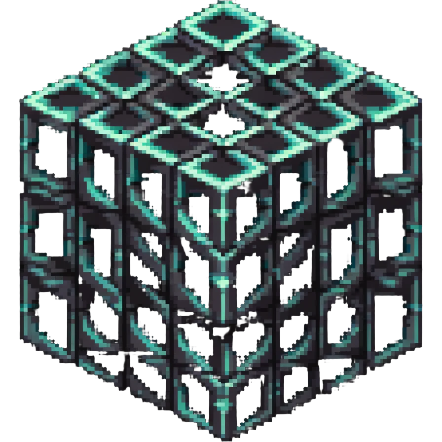 3D geometric cube blocks in different colors emoji