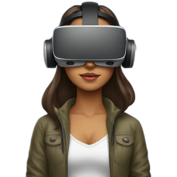 Graphic Designer colombian girl with VR headset emoji