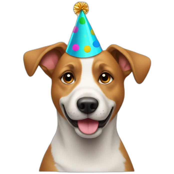 dog with a party hat emoji