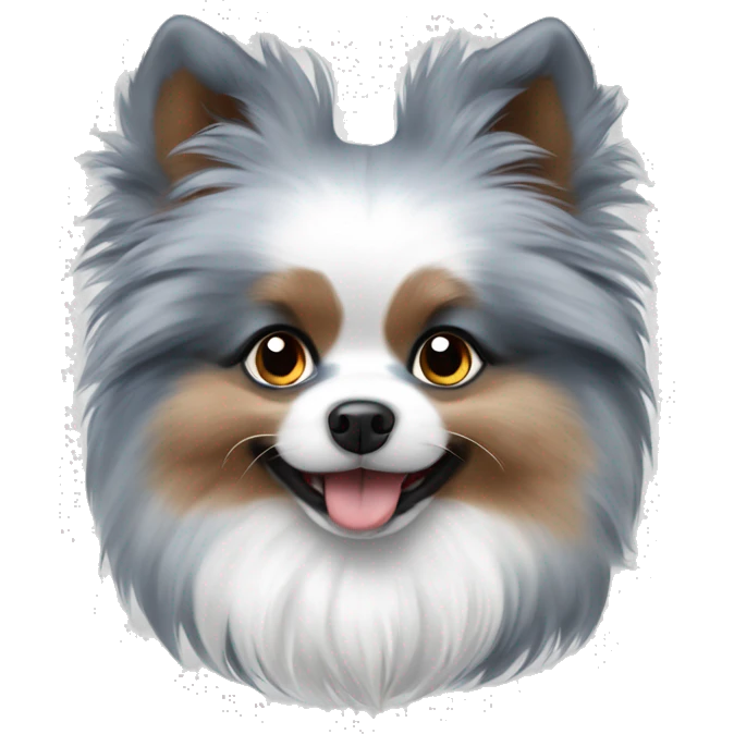 Fluffy blue Merle  Pomeranian puppy emoji