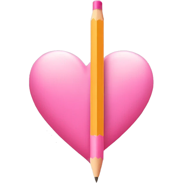 Pink heart pencil emoji