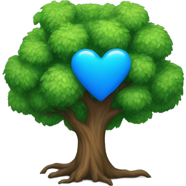 tree with blue heart emoji