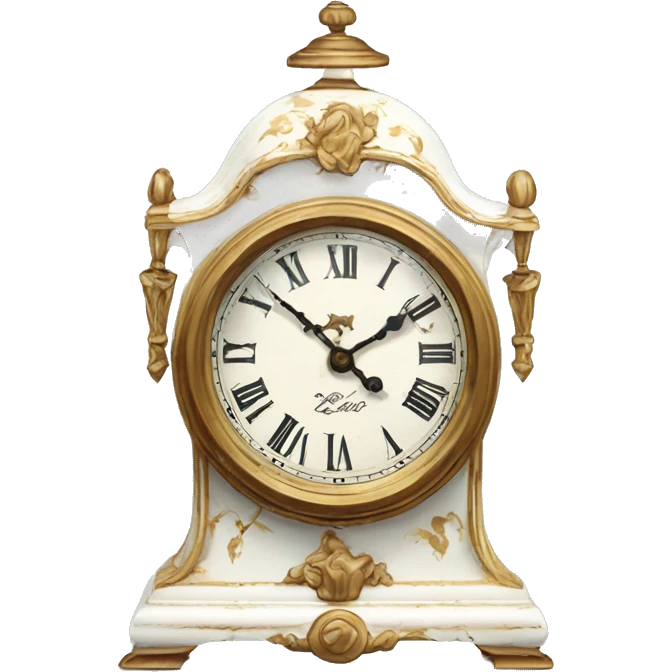 vintage clock bourdaux white emoji