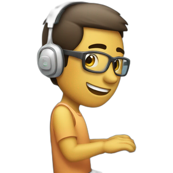 chico usando computadora emoji