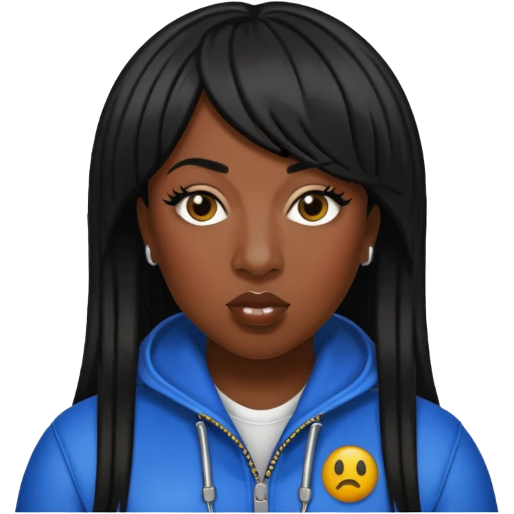 Missy Elliott with black hair emoji