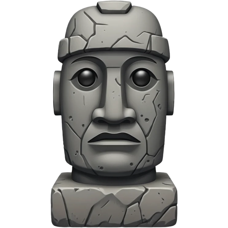 A realistic moai statue emoji