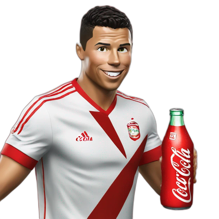 cristaiano ronaldo drinking coca cola emoji