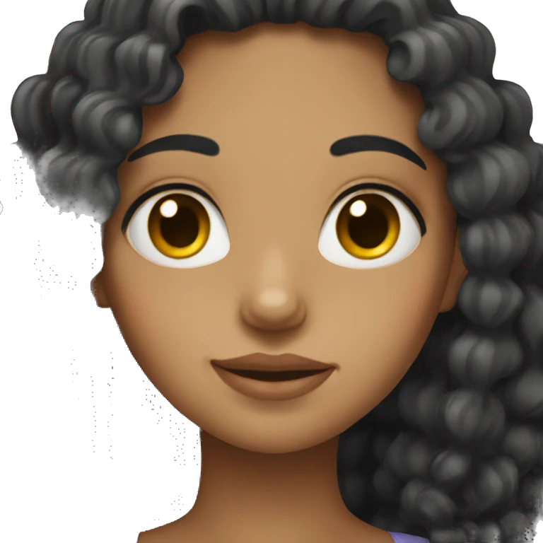  girl with black curly hair emoji