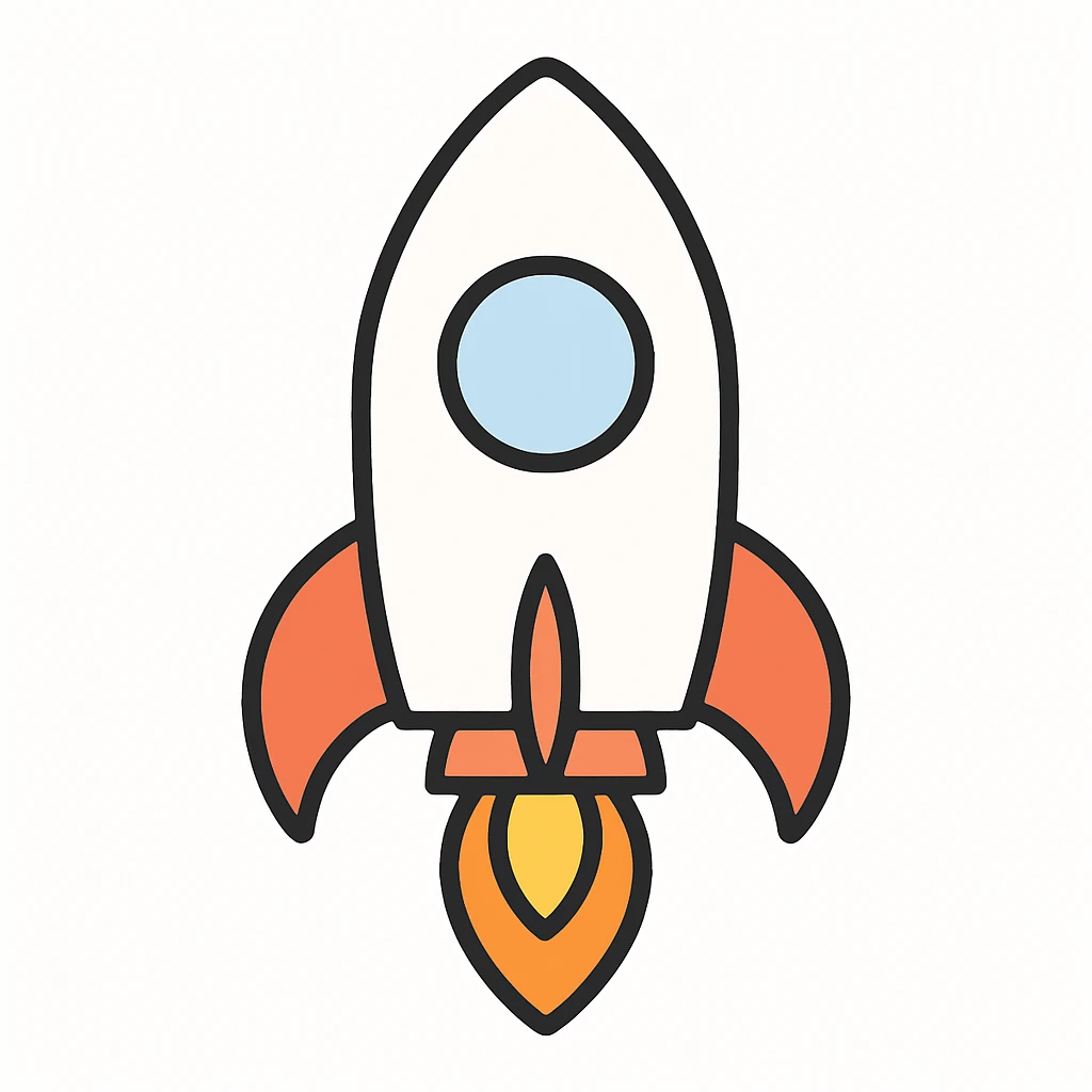 a simple rocket ship emoji