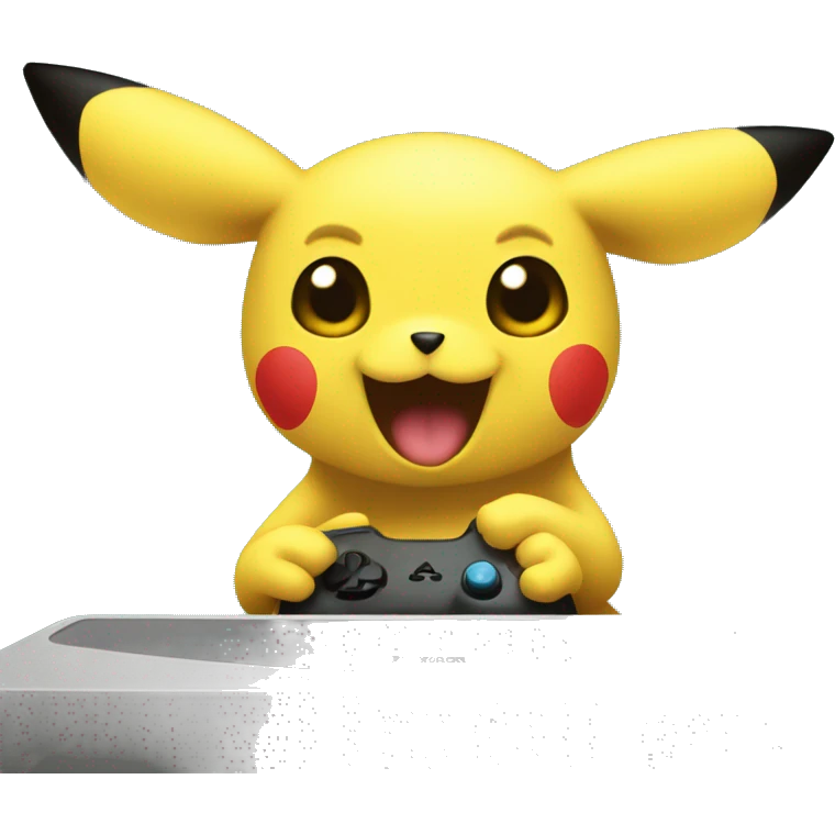 Pickachu playing video game emoji