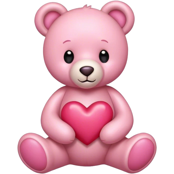 pink cute teddy bear sending hearts and love emoji