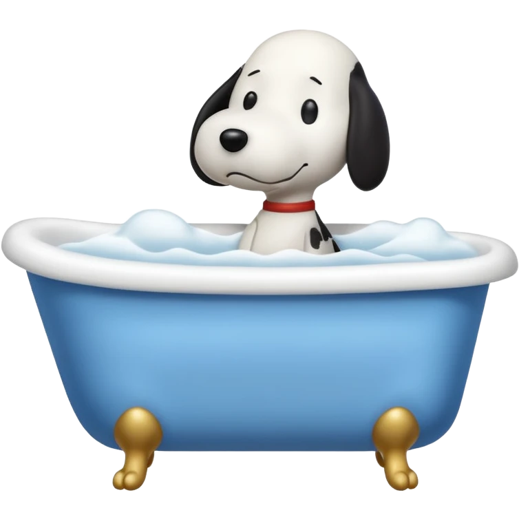 Snoopy in bathtub emoji