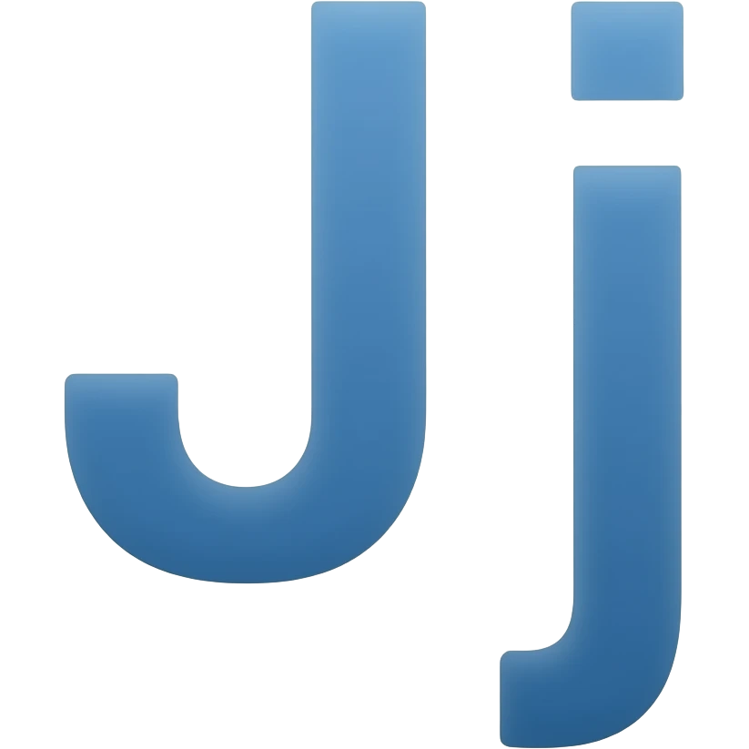 Letter big J and small j thin font (blue colored) emoji