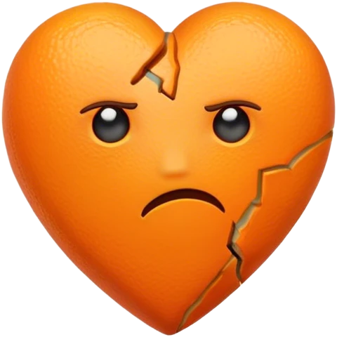 Orange broken heart  emoji