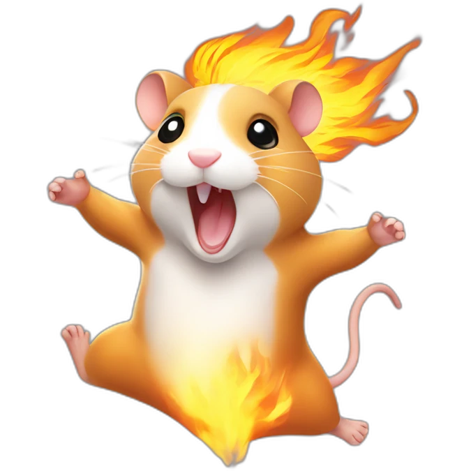 hamster on fire enjoying dance emoji