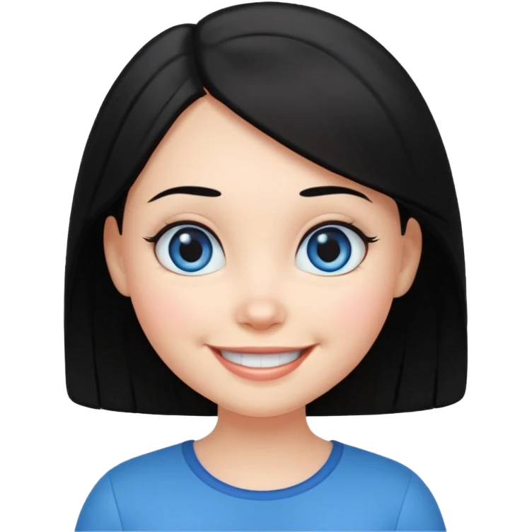 very big head and small body proportion female cartoon emoji