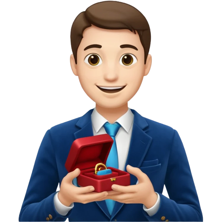 Evlilik teklifi eden erkek emoji