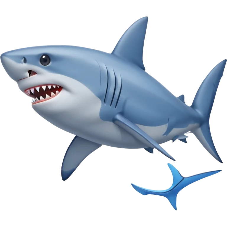 Put blue Nike shoes on the fins of the shark emoji