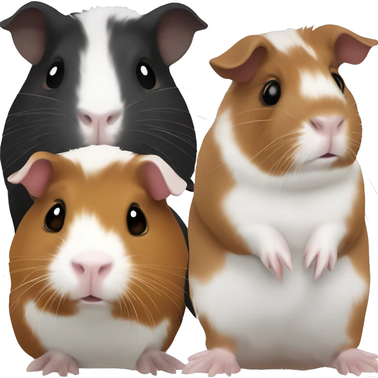 guinea pig black white and a little brown emoji