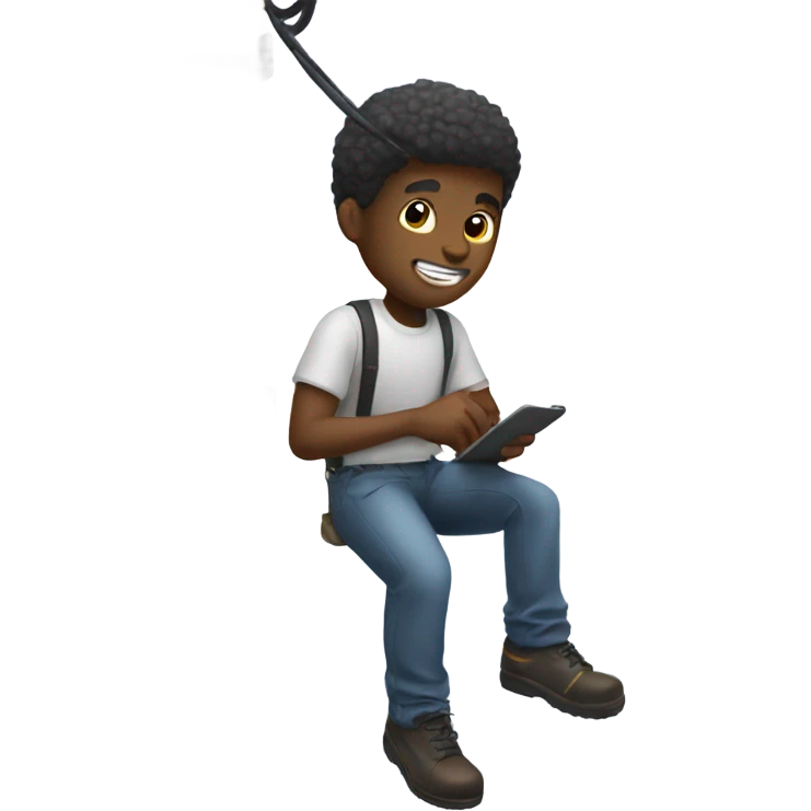 Black guy working on a telephone pole  emoji