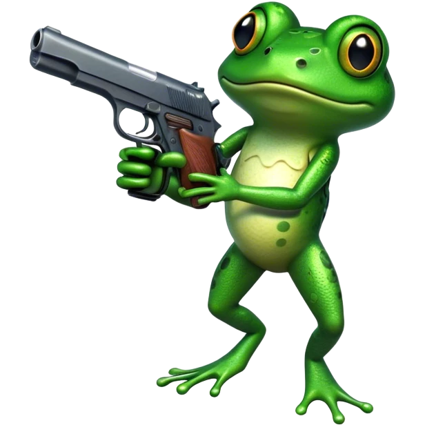 Frog with gun emoji