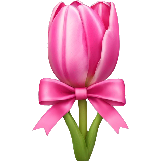 Pink tulips with a bow emoji